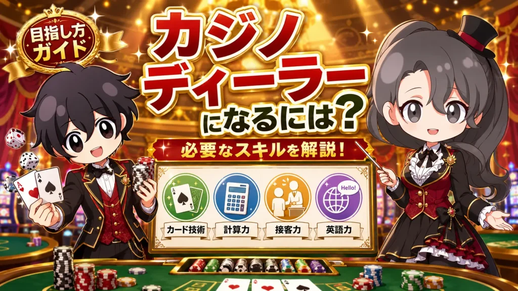 カジノディーラー、なる、スキル、知識、才能