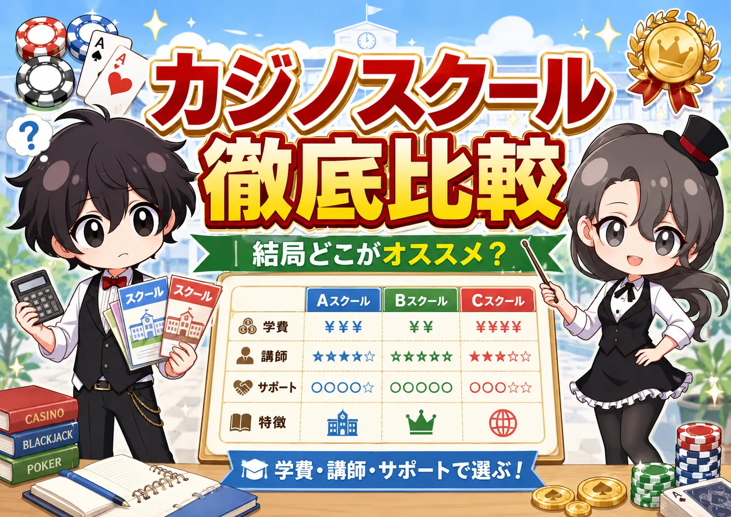 カジノスクール、比較