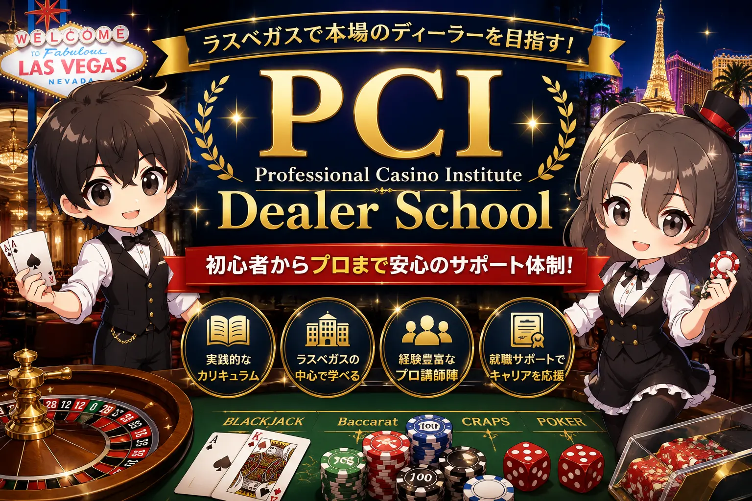 PCI Dealer School、カジノ、ディーラー、紹介