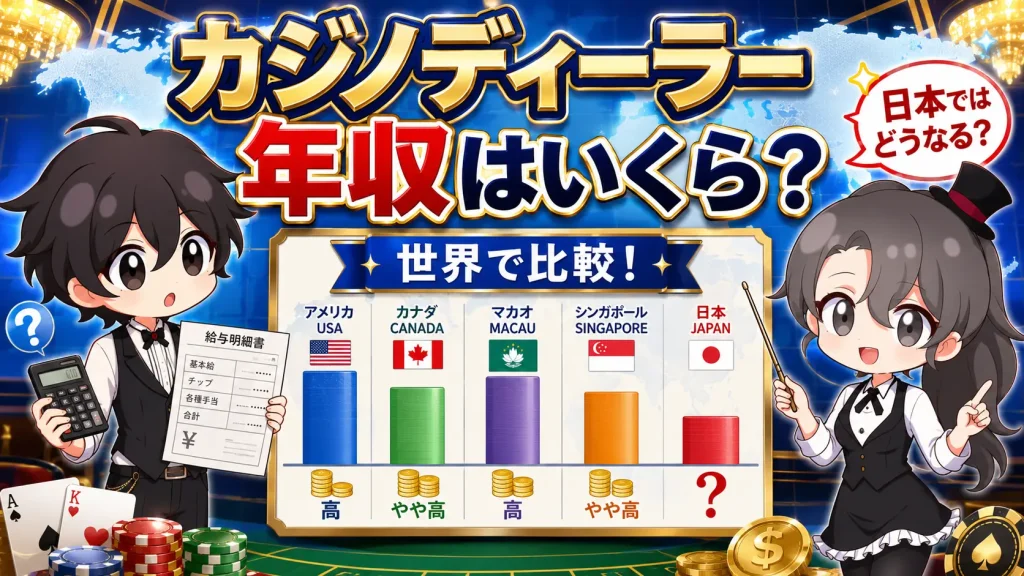 カジノディーラー、給料、年収