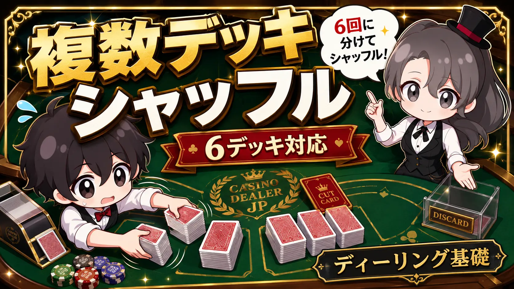 シャッフル、マルチデッキ、方法、手順、複数