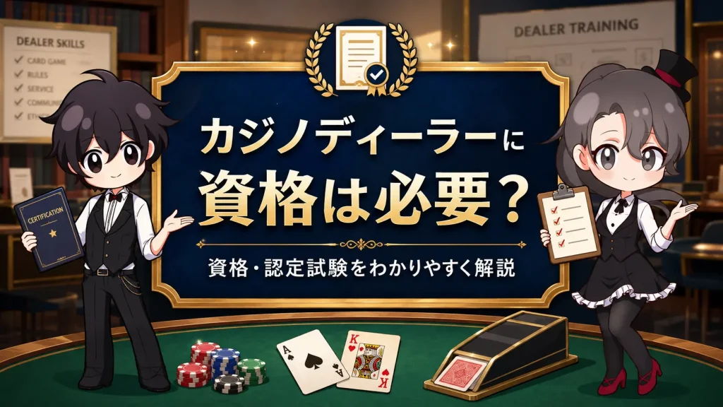 カジノディーラー、資格、caisno dealer,qualification
