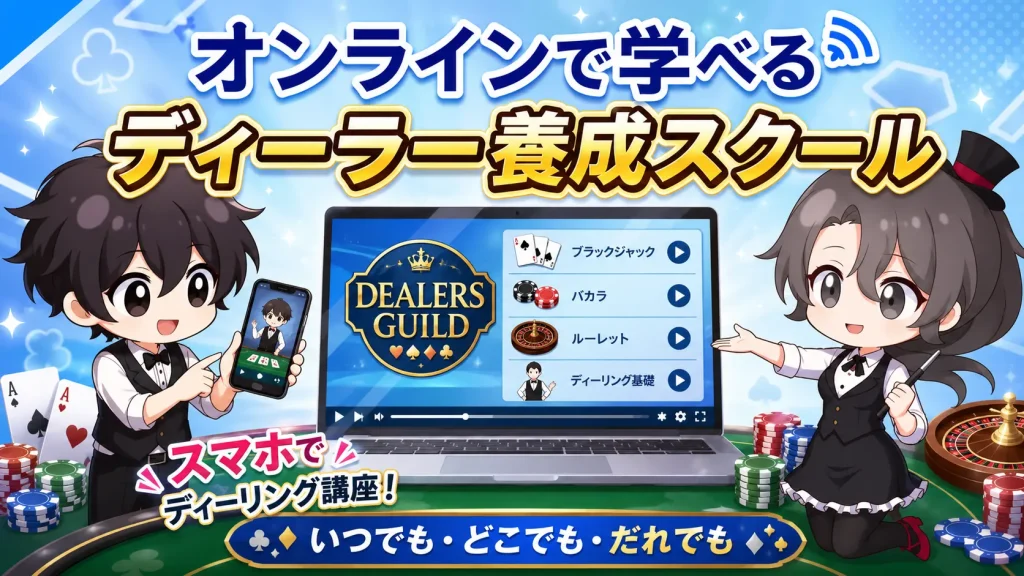 ディーラーズギルド、カジノ、スクール、オンライン
