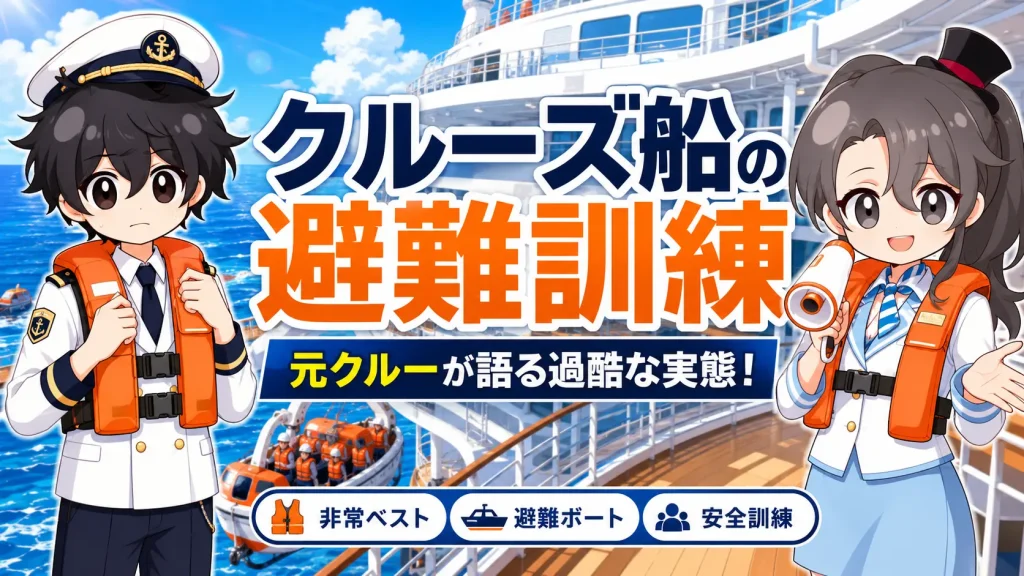 海外、クルーズ、船、避難、訓練