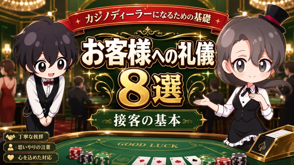 カジノディーラー、基礎、お客様、礼儀