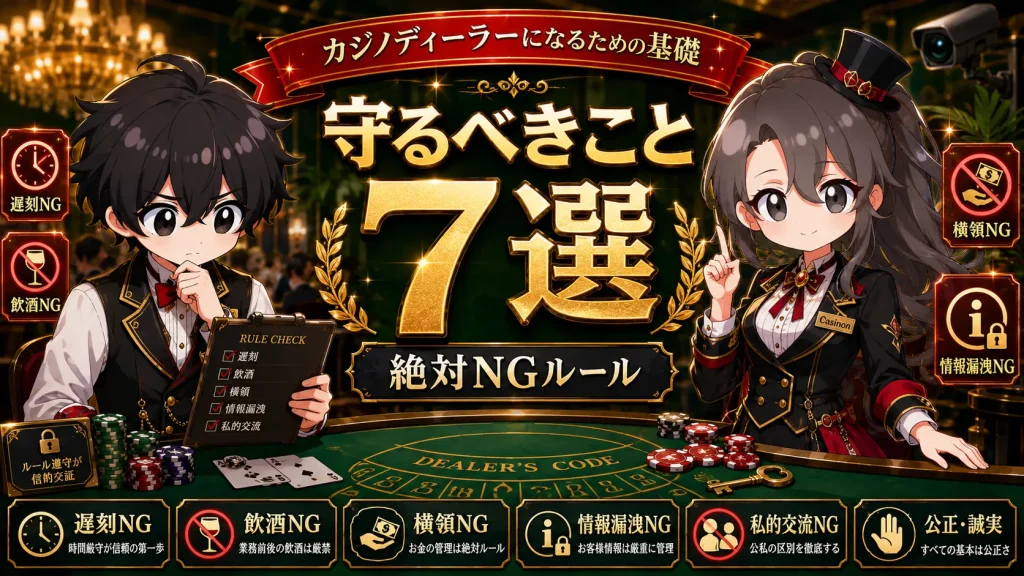 カジノディーラー、基礎、お客様、責任