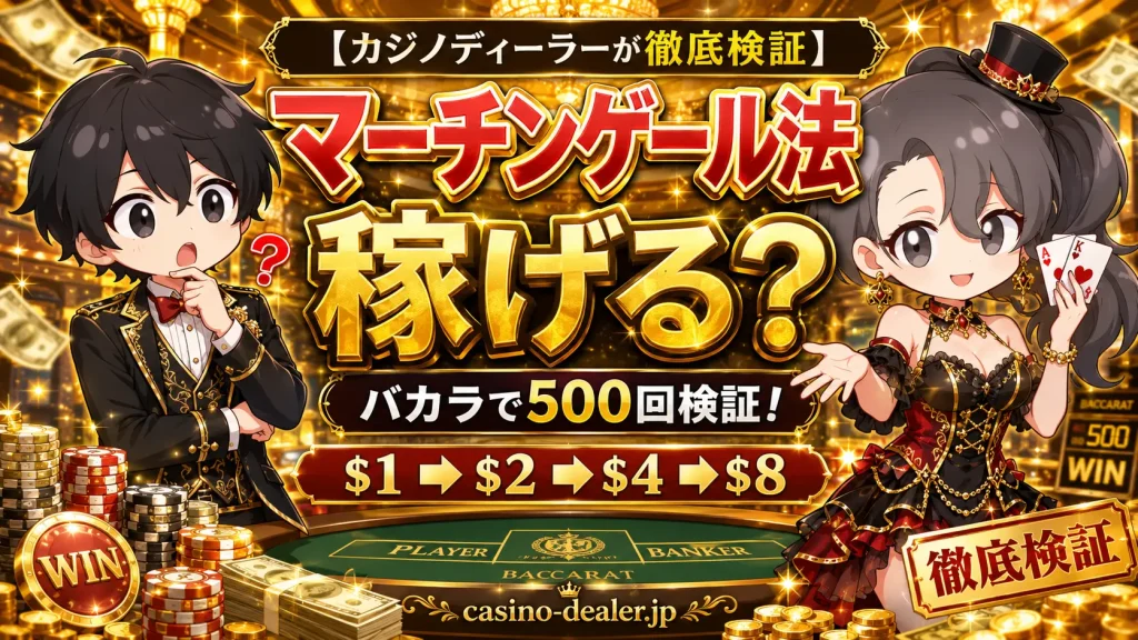 マーチンゲール、カジノ、オンライン、稼ぐ、検証