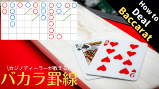 バカラ、カジノ、遊び方、ルール、ディーラー、出目表、罫線、大路