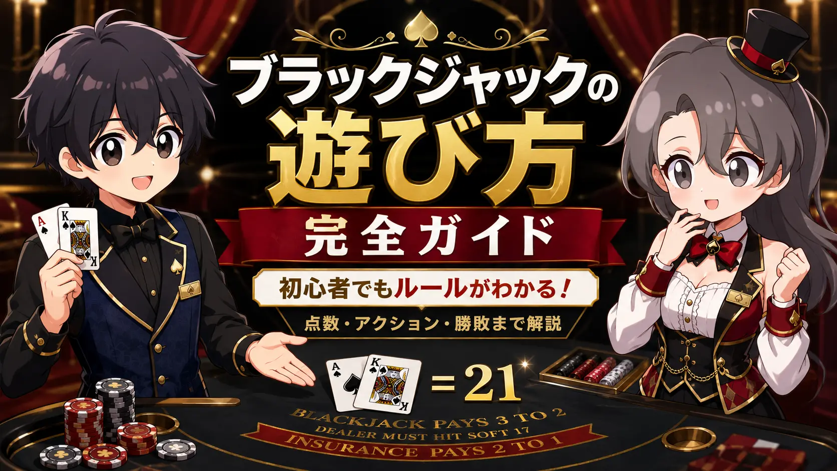 カジノ、ゲーム、ブラックジャック、遊び方、ルール