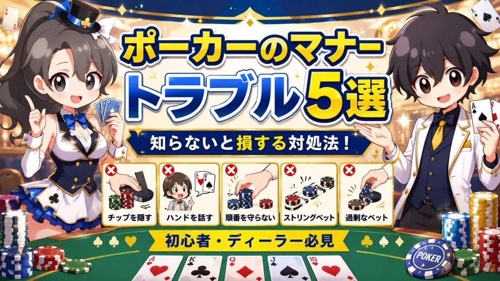 ポーカー、テキサスホールデム、マナー、トラブル、カードプロテクション