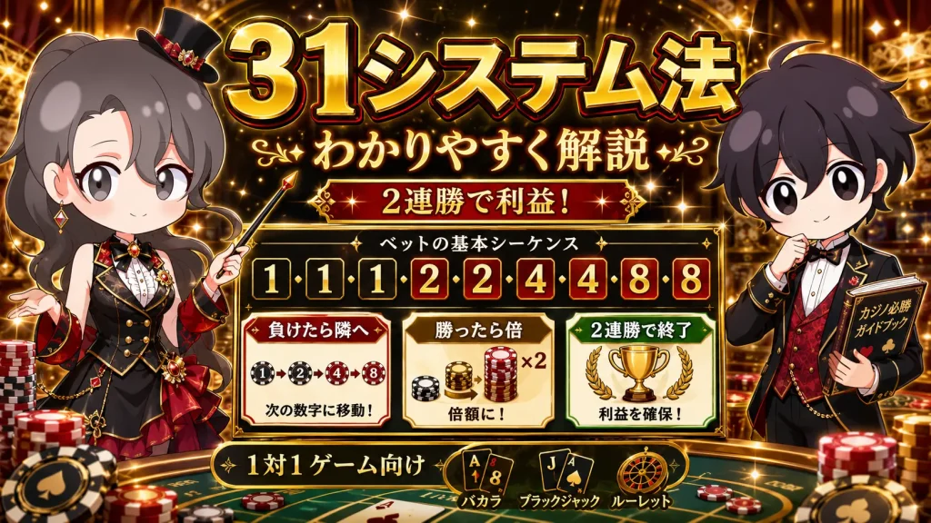 31システム、31システム法、カジノ、賭け方、稼ぐ