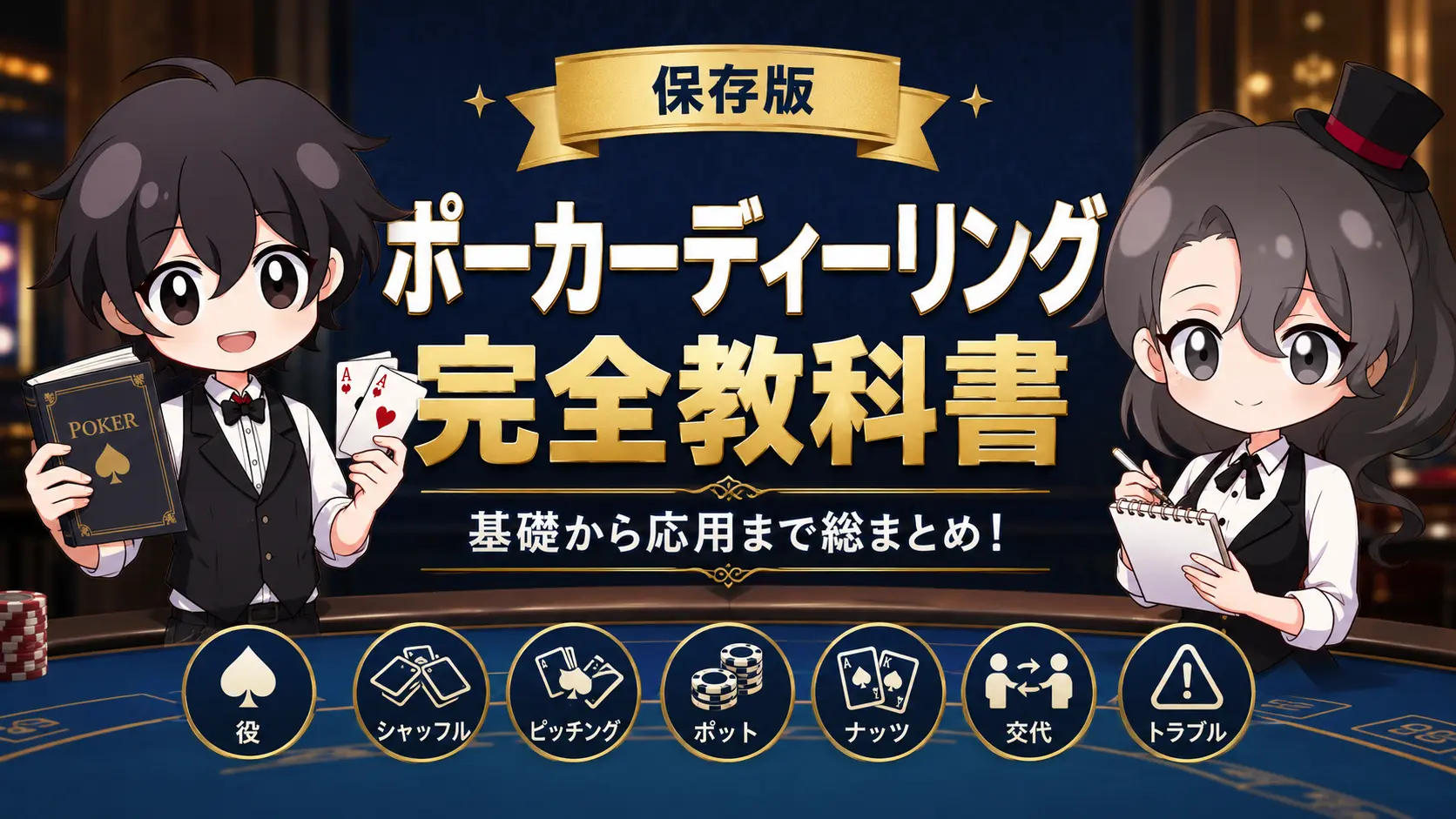 ポーカー、ディーリング、テキサスホールデム、方法、マナー、トラブル 、ポット、シャッフル、ピッチング、役、ルール、遊び方、まとめ