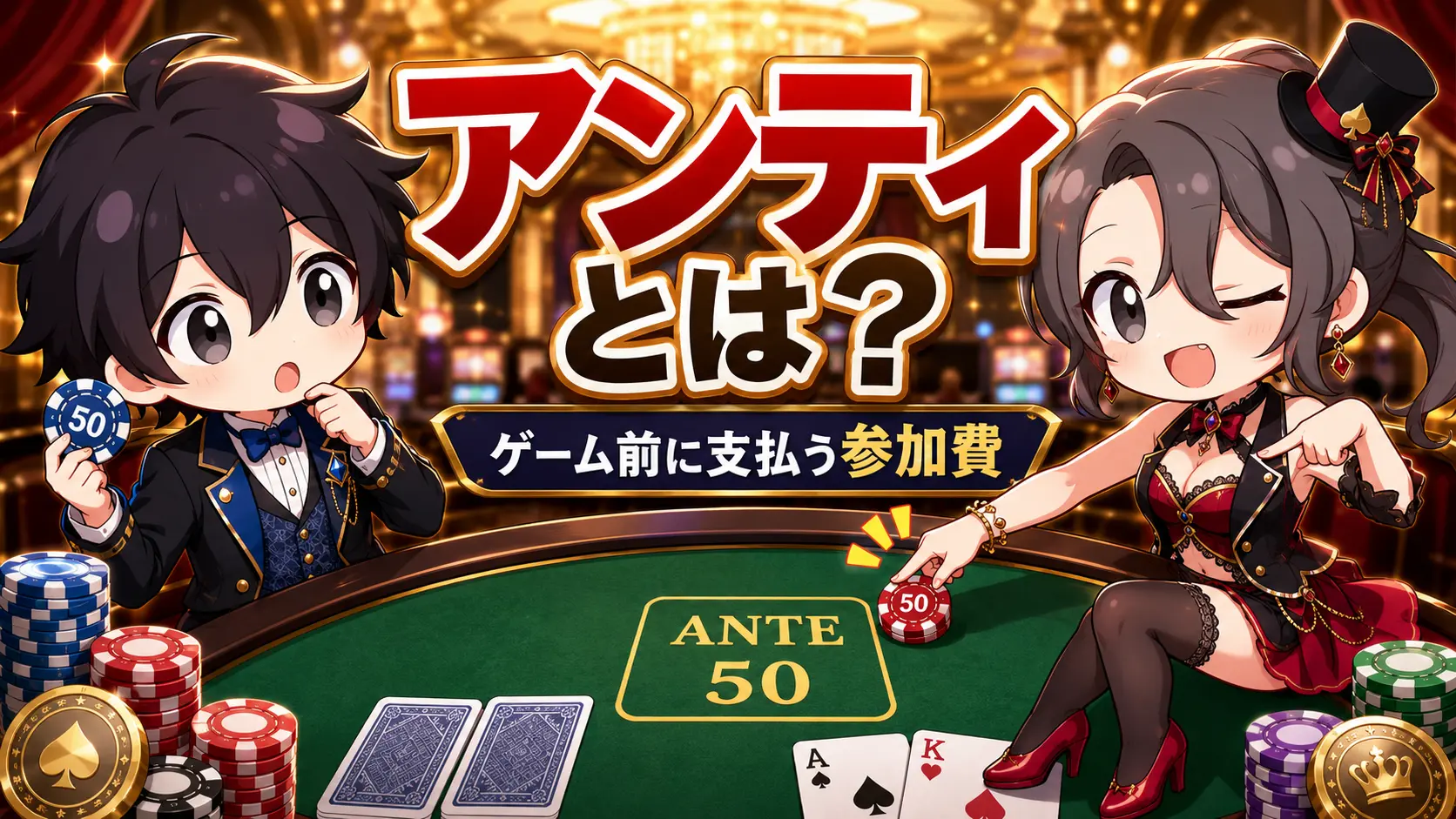 アンティ、Ante、ポーカー、テキサスホールデム、スリーカードポーカー