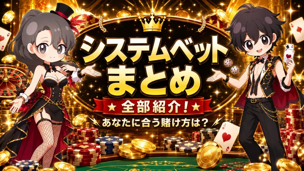 カジノ、システム、ベット、まとめ、稼ぐ、マーチンゲール法、ココモ法、モンテカルロ法、31システム法、ダランベール法