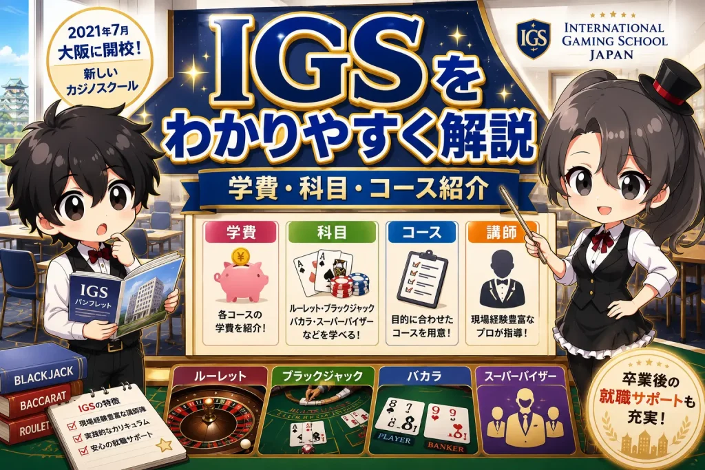 IGS、インターナショナルゲーミングスクール、カジノ、スクール、カジノスクール