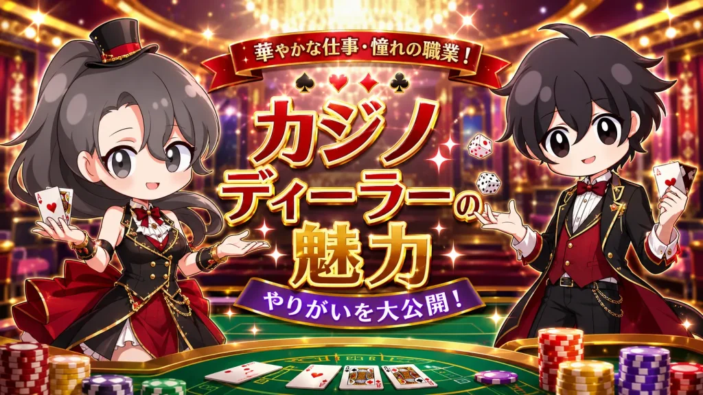 カジノ、カジノディーラー、仕事、魅力、やりがい、職業、なり方