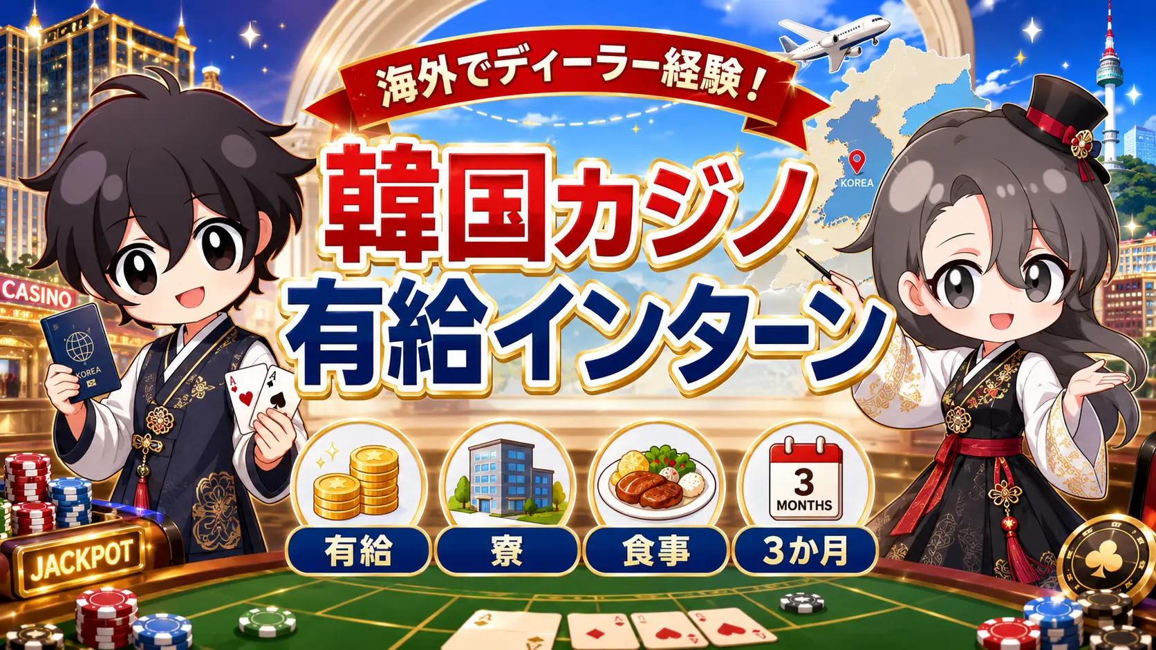 日本カジノスクール、JCS、韓国、インターンシップ、有給、就職、パラダイスウォーカーヒル、パラダイスシティ、