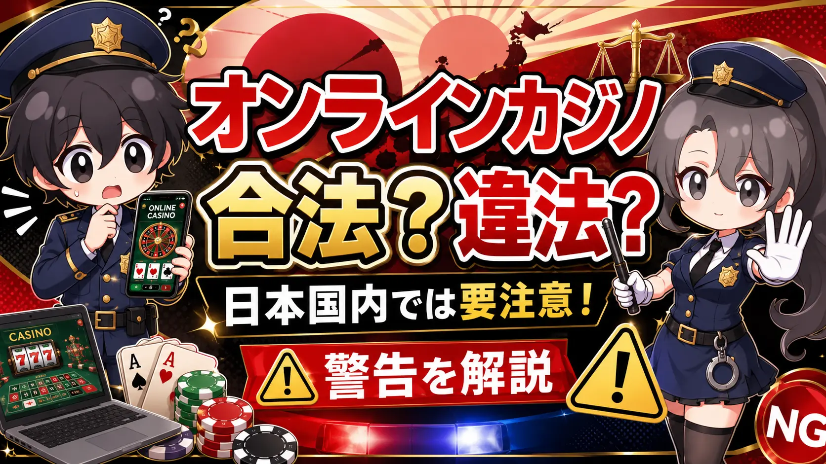 オンラインカジノ、合法、違法、グレー、賭博