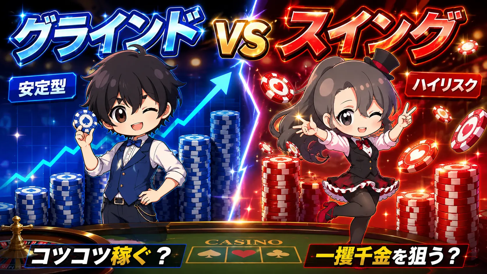 カジノ、スイング、グラインド、casino、プレイ、スタイル、grind、swing