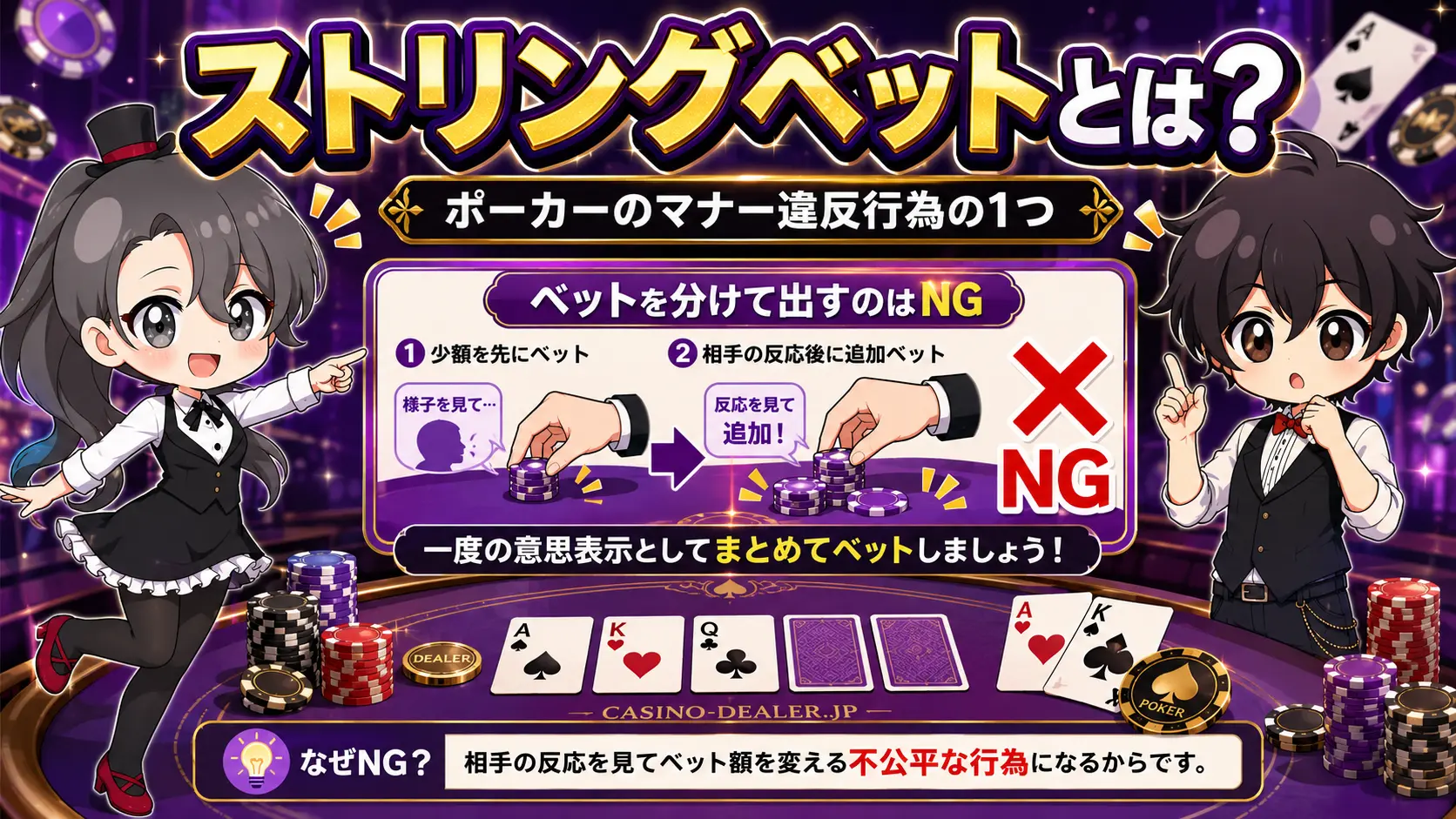 ストリングベット、チェーンベット、ポーカー、テキサスホールデム、カジノ