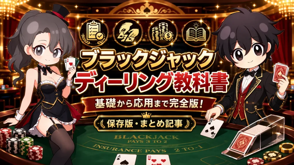 カジノ、ブラックジャック、ディーリング、ディーラー、教科書、まとめ、完全版