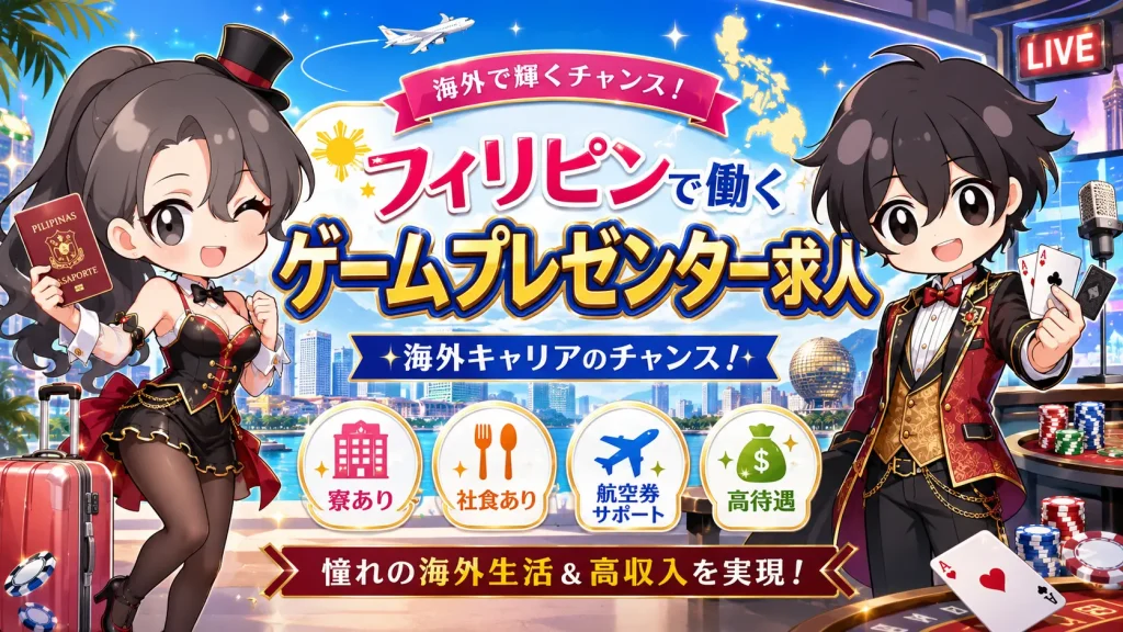 カジノ、ディーラー、カジノディーラー、海外、就職、フィリピン、DB game、オンライン、女性、英語、ゲームプレゼンター
