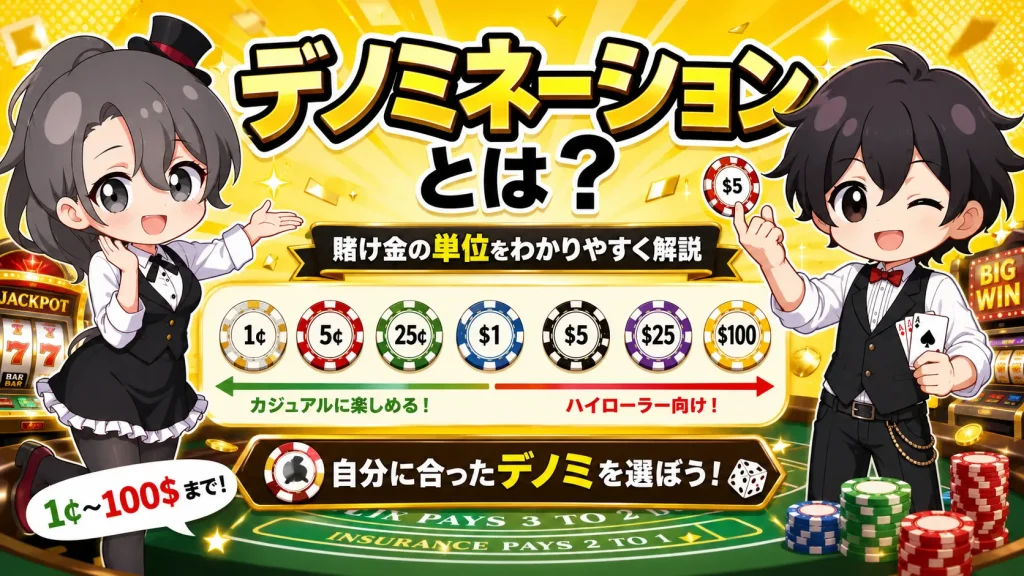 カジノ、デノミネーション、デノミ、denomination