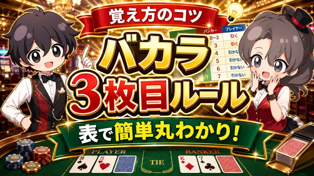バカラ、カジノ、遊び方、ルール、ディーラー、ディーリング、覚え方、コツ