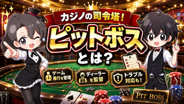 ピットボス, Pit Boss, カジノ 用語, カジノ ディーラー, カジノ 役職, カジノ 運営, テーブルゲーム 管理, カジノ 裏側