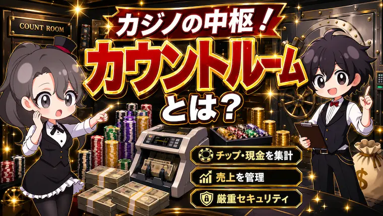カウントルーム, Count Room, カジノ 裏側, チップ 集計, カジノ 用語, カジノ セキュリティ, カジノ 運営, キャッシャー, カジノ 業務