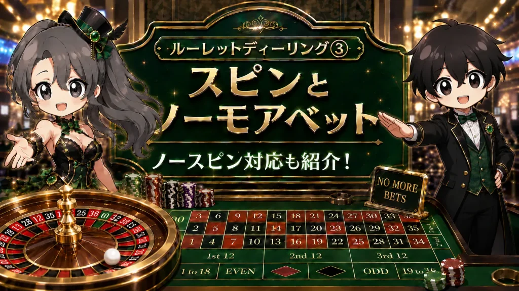 ルーレット, ディーリング, カジノディーラー, スピン, ノーモアベット, ノースピン, リスピン, カジノ
