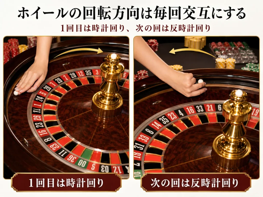 ルーレット, ディーリング, カジノディーラー, スピン, ノーモアベット, ノースピン, リスピン, カジノ